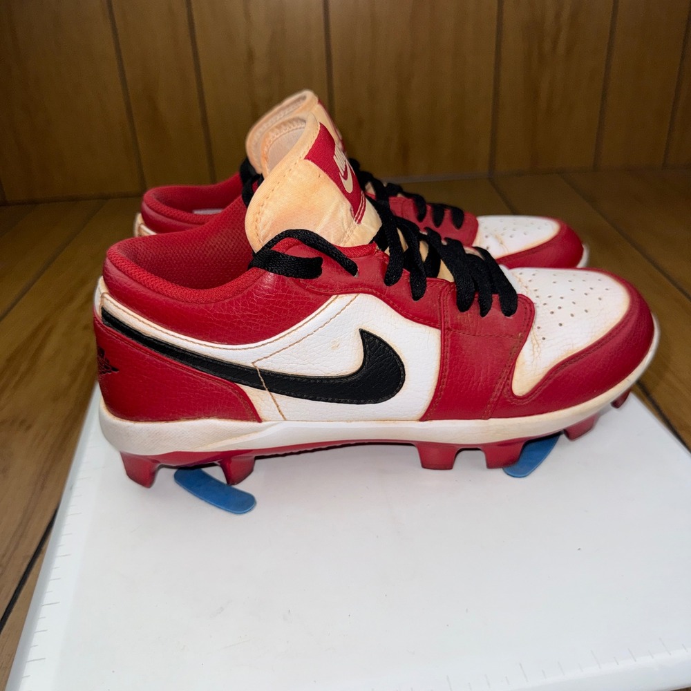 Nike Air Jordan 1 Low MCS Baseball Cleats Chicago Red Black CJ8524-611 Mens 8